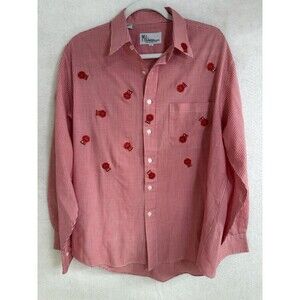 Mili Designs Women's XL* Shirt Ladybug Long Sleeve Button Down GUC Pocket
